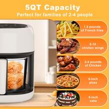 Newest Glass Air Fryer, 5QT With Transparent Fry Bowl, Circulating Heating, Temperature Control, Air Fryer Roast - View 4