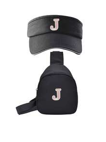 2PCs Children Baseball Hat With Mini Bag Boys Girls Camping Hat Anti-UV Strap Kids Bucket Hat Headwear For 3-8 Years Old Baby - Black - View 7