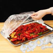 200个透明塑料食品盖,适用于A+B尺寸托盘,尺寸小于70厘米/27.6英寸,开学季必备,商用级一次性塑料保鲜膜,适用于餐厅、烧烤店,适配通用碗碟,10/50/100/200个装 - 彩色 - 查看 4