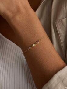 Custom Birthstone Bracelet, Leaf Birthstone, Wedding Bracelet, Birthday Gift, Bridesmaid Gift, Mom Bracelet, Mothers Day Gift For Her - Multicolor - View 2