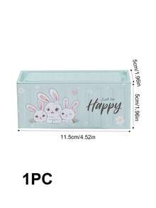 1pc Square Candy Box With Cartoon Rabbit Pattern, Containing Cute Cookies, Snacks And Cupcake Holders. Ideal For Easter Parties, Also Suitable As Piggy Bank, Holiday Gift, Birthday Gift, Or Adult Gift - Multicolor - View 8