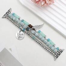 1pc New Bohemian Style Watch Band Compatible With Apple Watch 1/2/3/4/5/6/7/8/9 - Navy Blue - View 2