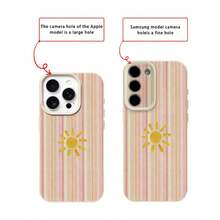 1个TPU材质可爱条纹太阳图案手机壳，兼容 17 Pro Max/17/16 Pro Max/15/13/12/11、S20 FE/A15/S24/A55、Note 11/12/13 Pro，全包防摔软壳保护套，国际版，非国内版 - 白色 - 查看 7