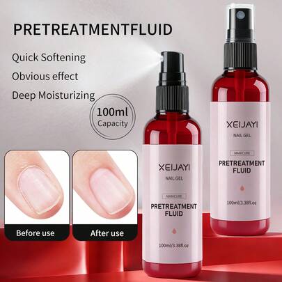 XEIJAYI 1pc 100ml Nail Cuticle Remover Pre-Treatment Fluid Nail Cuticle Softener Nutrition Repair Oil Care Manicure Pedicure Tool
