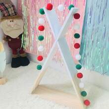 30pcs 2.5cm Colorful Pom Pom Garland, Holiday Atmosphere Decoration, Felt Ball Hanging Ornaments, Colorful Pom Pom String Pennant Flags For Birthday Party, Christmas - Colorful Pom-poms - View 10