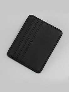 1 pieza Estuche de tarjetas de varios colores de 4 ranuras, bolsa de almacenamiento compacta para tarjetas, estuche de tarjetas de PU de unicolor - Multicolor - Ver 8