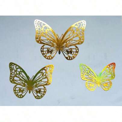 Set de 12 piezas de pegatinas de pared de mariposas 3D degradadas, adecuadas para decoración de pasteles, decoración de bodas, decoración del hogar en la sala de estar, pegatinas, vinilos decorativos, decoración del hogar, decoraciones primaverales, renueva tu hogar, pegatinas para decoración de aulas, cumpleaños, graduación, decoración escolar, sorpresa, decoración de dormitorio, vuelta al cole, decoración de habitaciones, útiles escolares, regalos de Navidad y otras festividades