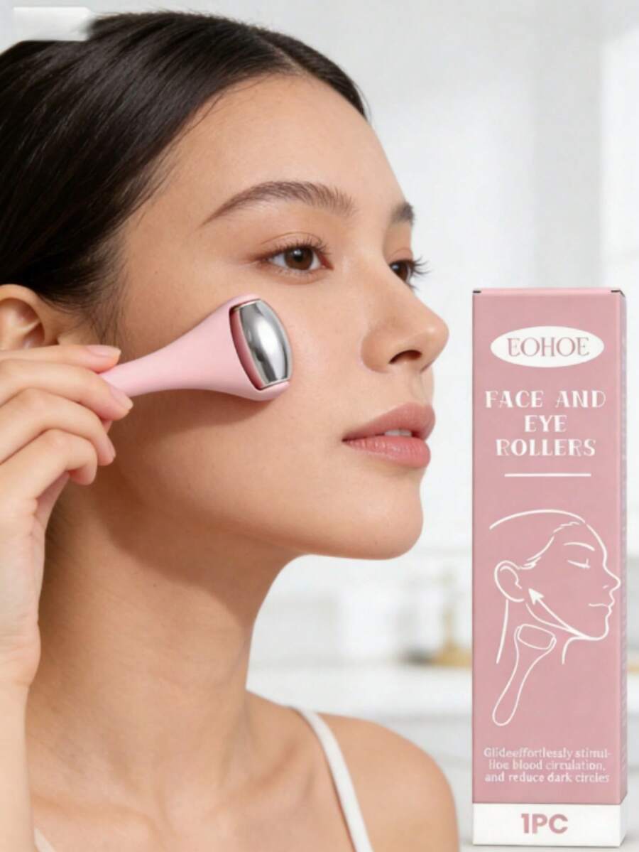 EOHOE 面部按摩滚轮，便携式日常冷热双功能细腻肌肤护理按摩器