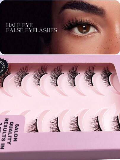 10 Pairs Half-Eye False Eyelashes, Delicate Gift Box Packaging, Ideal First Choice For Gifting. Beginner-Friendly Design For Easy Application, Soft & Comfortable To Wear. Reusable & Durable With Proper Care, Perfect For Daily, Work & Various Occasions. Effortlessly Create Natural & Attractive Eye Makeup, Great For Personal Use & Present Sharing