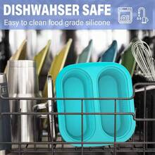 Silicone Soup Freezer Molds: 1 Cup Silicone Freezer Trays With Lid - 4 Packs Easy Release Soup Freezer Containers - 250ml 125ml Portion Large Cubes Soup (2, Blue/Yellow) - 藍/黃 + 2 - 查看 6