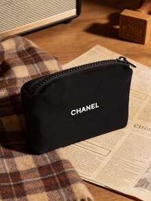 CHANEL Material, Cosmetic Bag, Spacer Cotton, Coin Purse, Lipstick Case, Key Pouch, Zipper Bag, Storage Pouch - Black - View 4