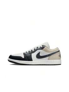 Nike Jordan Air Jordan 1 皮革舒适多功能防滑耐用低帮复古篮球鞋，白色 - 白黑色 - 查看 16