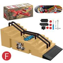 专业手指滑板玩具套装，手指滑板比赛场地组合套装，创意手指滑板男孩礼物，轴承双翘手指滑板，手指滑板系列 - 彩色 - 查看 10