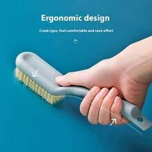 Plastic Long-Handled Shoe Brush, Hangable Plastic Shoe Cleaning Brush, Multi-Functional Plain-Colored Cleaning Brush, Does Not Damage Shoes, Soft Bristles Do Not Hurt Hands - Blue - View 4