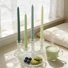 4pcs 25cm Nordic Style Threaded Candles, High-Quality Atmosphere Candles, Suitable For Romantic Dinners, Home Decor, Photography Props, Party/Restaurant Decoration, Perfect Gift Choice, Daily Use, Wedding Souvenirs, Picnics, And Home Dining Table Decor - 25CM Spiral - View 3