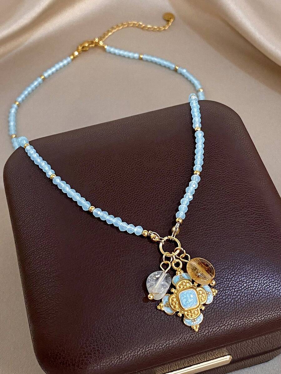 1 chiếc mặt dây chuyền hình thánh giá tối giản độc đáo, dây chuyền hạt thánh giá cho nữ, dây chuyền thép không gỉ, thích hợp làm trang sức hàng ngày, dự tiệc, ngày Valentine, ngày của Mẹ. - Nhiều màu - Xem 1