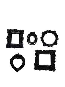 高品质蕾丝造型相框雕刻巴洛克风格DIY手工奶油胶山谷美女拍摄娃娃屋道具 - 黑色 - 查看 11