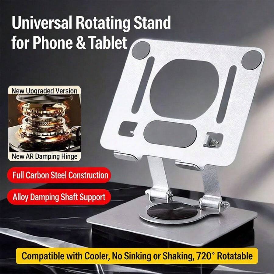 360度旋转金属扁平手机支架，可折叠可调节桌面手机支架 - 彩色 - 查看 1