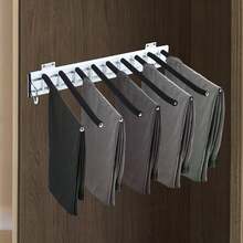 Heavy Duty Wardrobe Pull-Out Trouser Rk W/Silent Rail Left Mounting Steel Rk - Multicolor - View 2