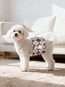 6片装 公狗尿布 - 高吸收性可重复使用狗尿垫，防漏可洗公狗尿布（印花设计） - 彩色 - 查看 8