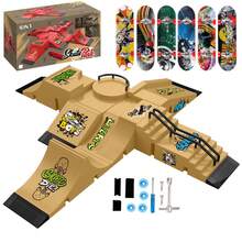 专业手指滑板玩具套装，手指滑板比赛场地组合套装，创意手指滑板男孩礼物，轴承双翘手指滑板，手指滑板系列 - 彩色 - 查看 11
