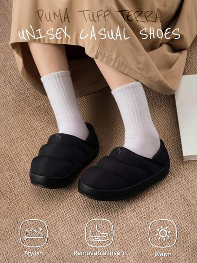 Puma Tuff Terra 套脚运动鞋，保暖内衬，轻便舒适低帮，适合休闲、通勤、户外日常穿着，男女通用 402176-01