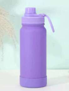 Thermal Bottle With Handle For Gym Use, With Silicone Base, 350ml/600ml/800ml/1000ml - Violet Purple - View 2
