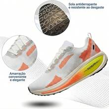 ZX Men's Running And Training Shoes - Breathable And Durable With Anatomical Insole And Rubber Outsole - Black and White - View 6