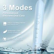 Orinatola Electric Toothbrush, Comes With 2 Brush Heads, USB-C Charging, IPX7 Waterproof, 3 Modes, Includes Travel Case, Can Be Used In Shower, 600mAh Battery, Gift For Wife And Family, Blue - Blue - View 5