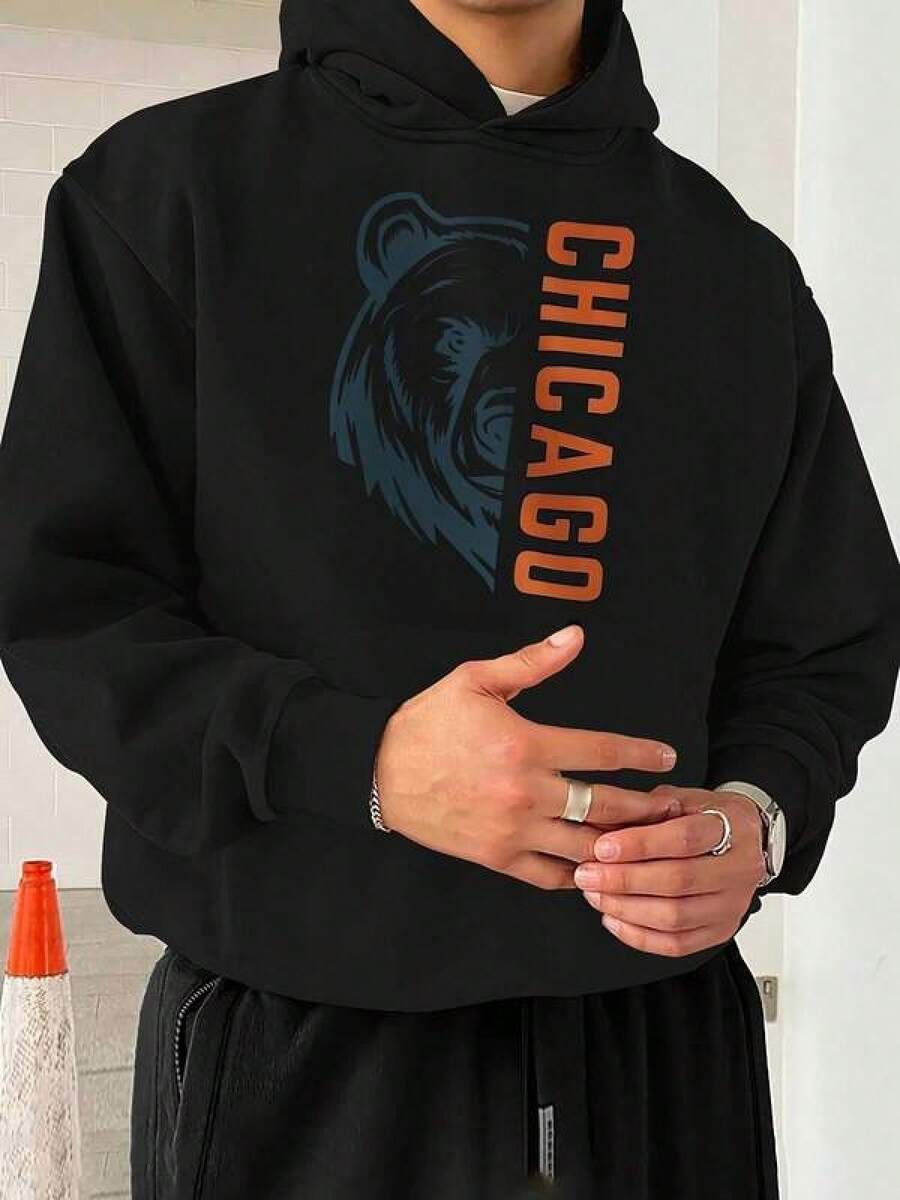 Men Outdoor Hoodies & Sweatshirts - Black - View 1