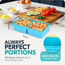 Silicone Freezer Trays With Lids, 2 Cup 1 Cup Soup Container Style Ice Cube Trays, Easily Prepare Portioned Meals, Great For Storing Soups And Other Dishes, Dishwasher, Oven - 棕色 - 查看 8