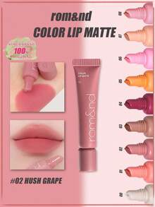 Rom&nd 02 HUSH GRAPE Matte Lipstick, Lightweight Mousse Texture, Gradient Iridescent, Non-Sticky Mirror Finish, Warm Tone Brightens Complexion, 12-Hour Long-Lasting, Easy To Layer, Hyaluronic Acid Softening Care, Portable Romantic Lipstick, Instantly Brightens In The Office, Soft Focus Camera-Ready, Korean Makeup, 8g/0.28oz - 02 HUSH GRAPE - 查看 1