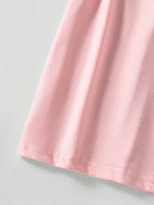 Áo thun ngắn tay in hình cây cọ và khẩu hiệu dành cho bé gái, chất liệu mềm mại và thoải mái, thích hợp cho mùa hè. - Hồng - Xem 6