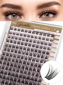 LASHVIEW 168pcs Cluster False Eyelashes, 8-16mm, DIY Eyelash Extension, Suitable For At-Home Single Lash Extension, 3D Quick & Soft Extension - Pink - View 2