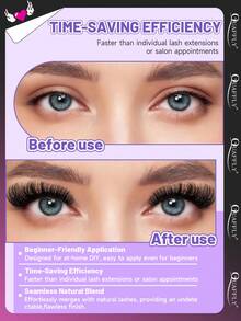 240pcs D-Curl DIY False Eyelash Extension Kit, Thick & Natural Curled 10-18mm Individual Lashes, Black, Create Dramatic & Natural Makeup Look - Black - View 6