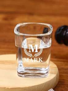 Customized Name Glass Wine Cup, Wedding Party Gift, Personalized Glassware For Newlyweds' Toast Or Anniversary Celebration, Customized Letter Drinkware For Friends And Family, Elegant Home Bar Decor Gift, Customizable Text Design - Style B - View 3