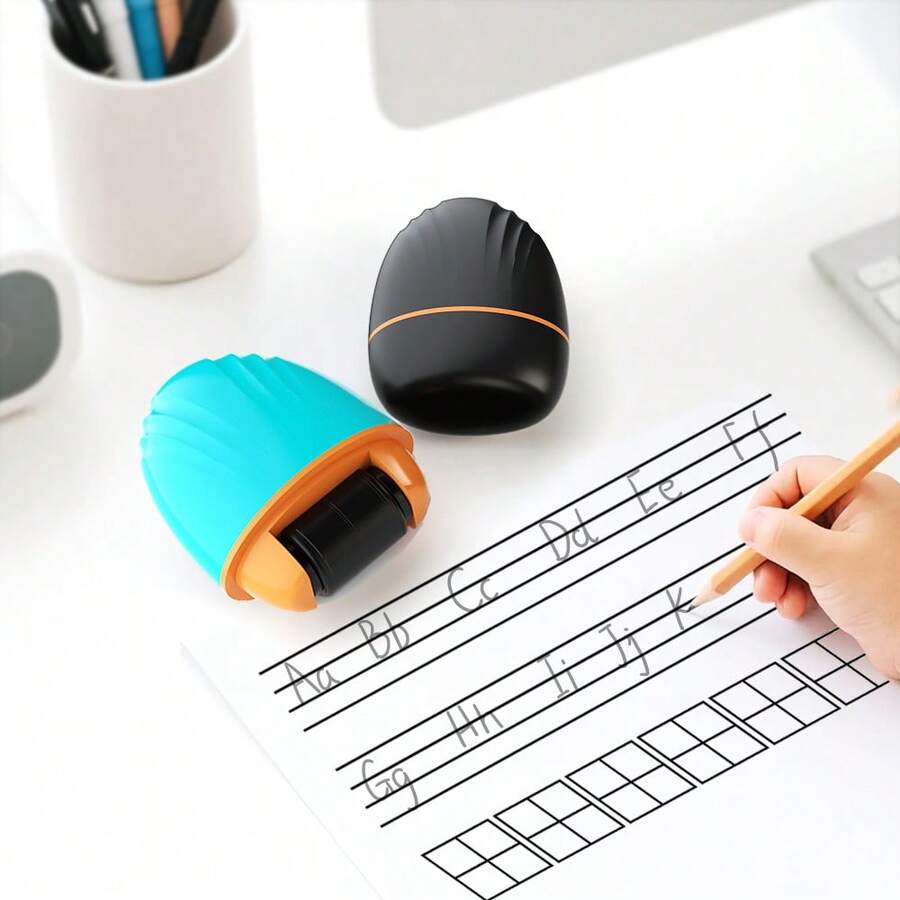 4-Line Grid Stamp, Writing Assistance Tool, 4-Line Grid Stamp Suitable For Homework, Children's Writing Practice, Standard Letters, School Supplies, Writing English Letters, Spanish Words, Chinese Characters And Numbers, Letter And Number Writing Practice Roller, Writing Practice Helpful Assistant!