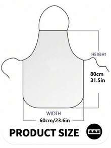 1pc, 80*60cm/31.5*23.6in Minimalist Style Letter Phrase Print Thick Waterproof Apron, Fashionable Household Chores Kitchen Home Outfit, Kitchen Supplies, Restaurant, Kitchen Tools, Chef Apron - Black and White Aprons for Couples - View 3