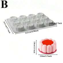 Khuôn làm bánh mousse 6 ngăn chống dính, dụng cụ làm bánh DIY, khuôn silicon để nướng bánh, khuôn bánh mousse sô cô la hình hoa, trái tim, ngôi sao, bộ khuôn nướng sô cô la nhiều ngăn có rãnh, cốc đựng bánh ngọt tráng miệng tái sử dụng, dụng cụ làm bánh cưới trong nhà bếp. - Nhiều màu - Xem 14