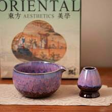 中东风情抹茶碗，适合下午茶，二合一陶瓷甜点碗兼茶具，质朴陶瓷纹理，中东复古釉面，耐热易清洗，复古中东抹茶碗，质朴质感，网红同款，茶道必备碗 - 彩色 - 查看 7