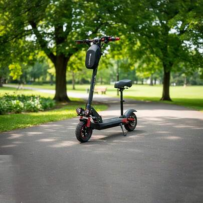OSOMOTO PATIN ELECTRICO SCOOTER ESO-04PRO 35KM/H, 500W, 100-240V con Asiento Acolchado Suspensión Premium y Frenos de Disco