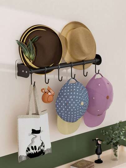 Wall-Mounted Hat Rack,Multi-Functional Entryway Organizer For Hanging Hats Behind Doors, No Drilling Required Portable Cap Storage Display Rack That,Designed For Wall Mounting,Easy To Install,Suitable For Doors,Closets, And More