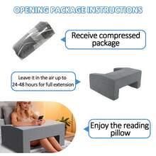 Multi-Functional Lap Pillow Desk - GamingPillow For Lap, Reading Pillow For Adults &Book Pillow With Storage And Adjustable - 淺灰色 - 查看 4