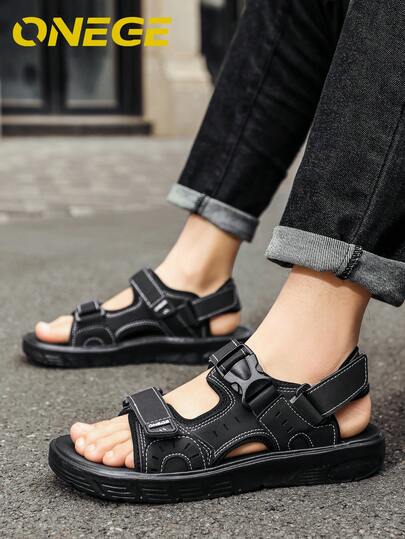 1双男士凉鞋，新款驾驶运动沙滩鞋，夏季简约软底防滑透气休闲鞋