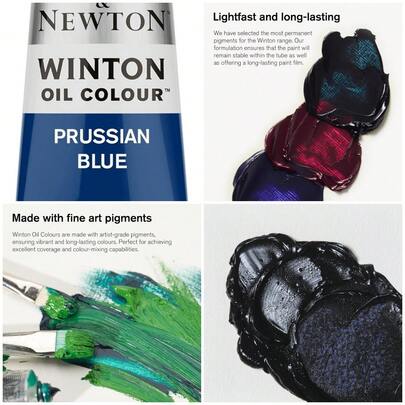 Winton Oil Paint, Prussian Blue 538, 37ml Tube, Single Unit
