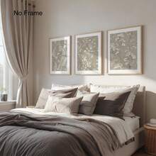 Set di 3 stampe botaniche da parete, stampe beige neutre, decorazione attenuata, stampe di fiori bianchi antichi, decorazione floreale rustica, decorazione per la casa, decorazione da parete, senza cornice - fiore - Visualizzare 5
