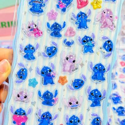 Disney Bộ sticker 3D/tự làm - Sticker hình Stitch, Seal, kẹo nhỏ giọt, sách sticker, sticker 3D tái sử dụng để trang trí cho trẻ em, sticker tương tác, trang trí hàng ngày, trang trí tiệc, sticker trang trí điện thoại 3D tự làm dễ thương, sticker thủ công mỹ thuật cho trẻ em.