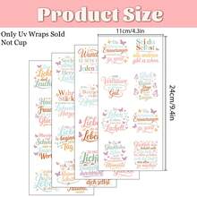 32pcs German Positive Quote Stickers Theme Rub On Transfer Stickers Decals Set - Butterfly Motivational Sayings Transfer Paper For Furniture, Glass, Easy Apply DIY Home & Life Inspired Self-Adhesive Plastic Decals - Multicolor - View 10