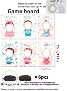 12pcs/6pcs Baby Shower Games: Feed Me Baby Game, Who's The Daddy Game, Bridal Shower Activities, Gender Reveal Interactive Games, Guest Entertainment, Party Favors, Photo Props - Multicolor - View 9