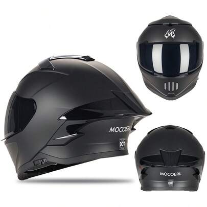 Casco Integral Para Motocicleta Negro Certificado Dot Vr-588